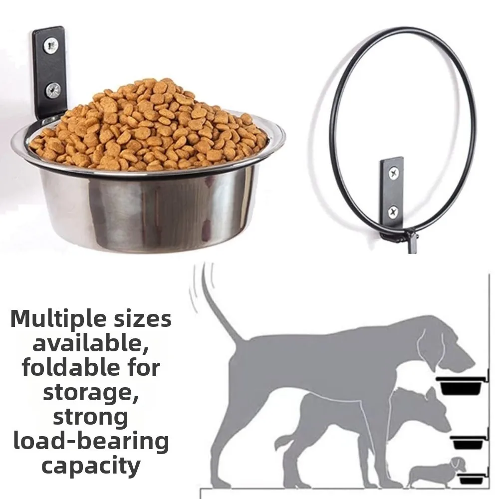 

Foldable Hanging Pet Bowl Anti Slip Wall Mounted Cat Food Water Bowl Anti Vomiting Anti-corrosion Stationary Dog Cage Bowl Home
