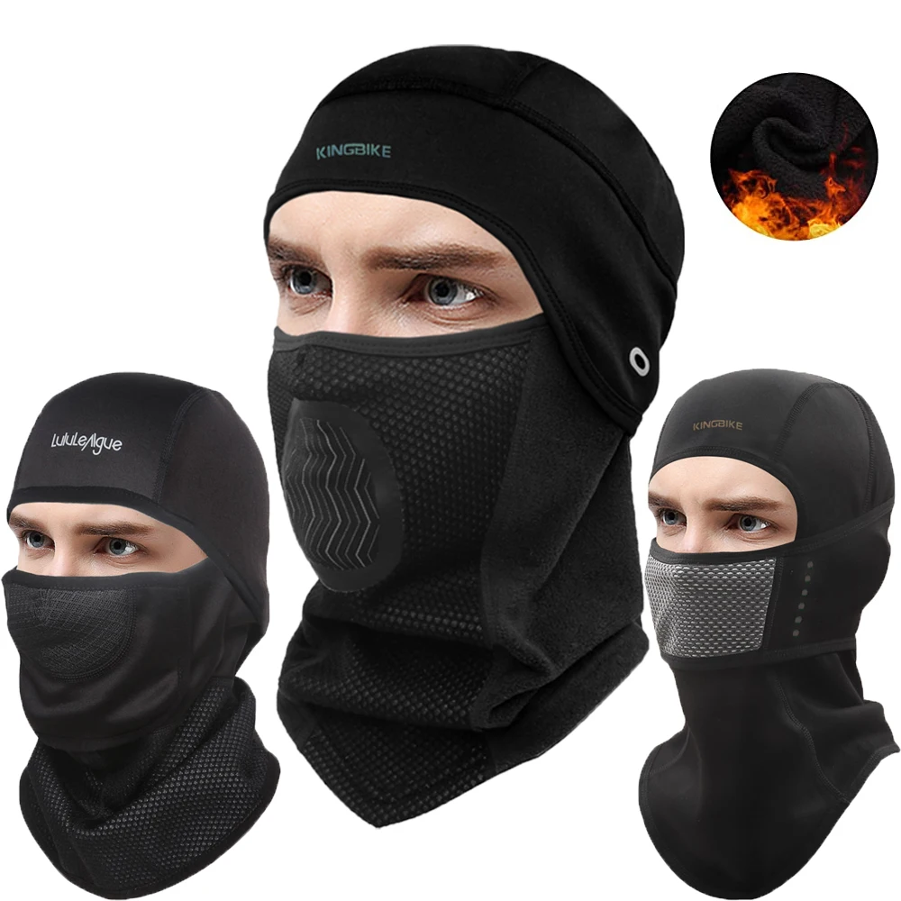 BAT FOX Men's Winter Bicycle Mask Fleece Warm Windproof Bicycle Face Mask Balaclava Ski Mask Fishing Ski Hat Headdress Hood