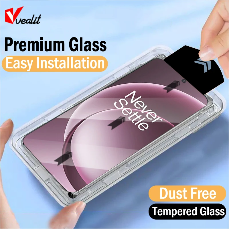 

1-2Pcs Dust Free Easy Installation Screen Protector for OnePlus 15 13T 13R 13S 10R 10T 9RT Nord CE5 CE4 CE3 Lite Tempered Glass