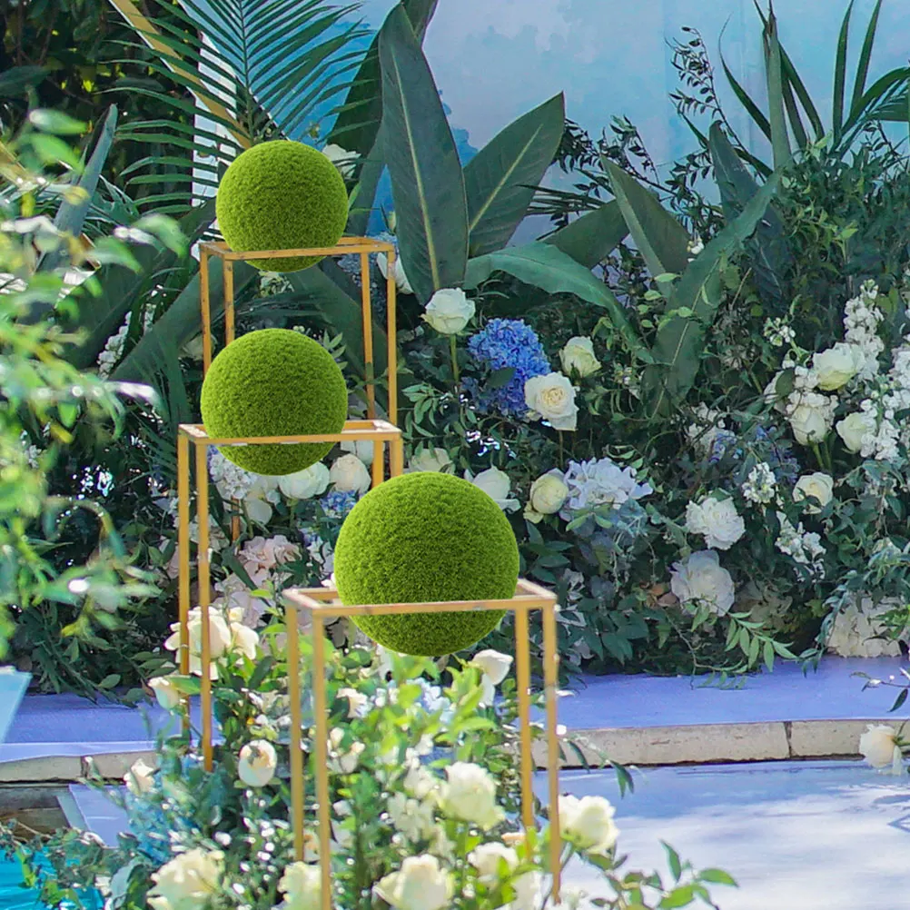 

3pcs Artificial Plant Support Cage Wedding Grass Ball Shelf Flower Arrangement Holder Elegant Design Garden Home Decor