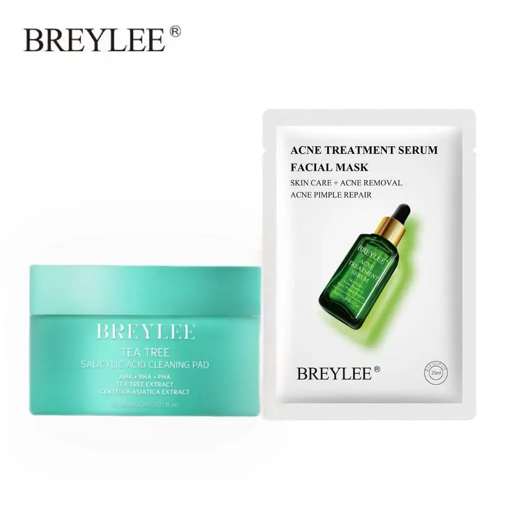 

BREYLEE очищающие подушечки с салициловой кислотой, осветляющие средства от прыщей, контроль жирности, очищающие поры, маска с маслом чайного дерева, лечение прыщей, уход за кожей, 2 шт.