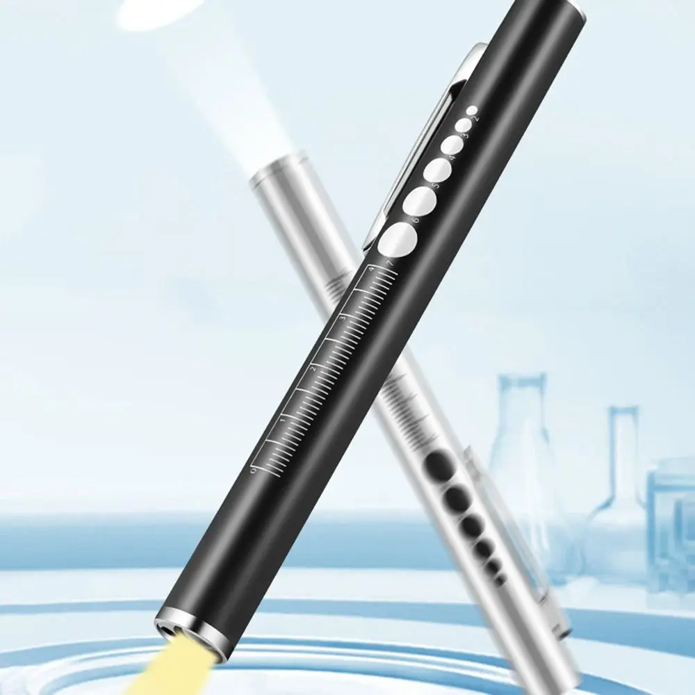 Portable Mini LED Pen Light Multi Function Pocket Clip LED Torch Lamp USB Rechargeable with Dual Lamp Nursing Flashlight
