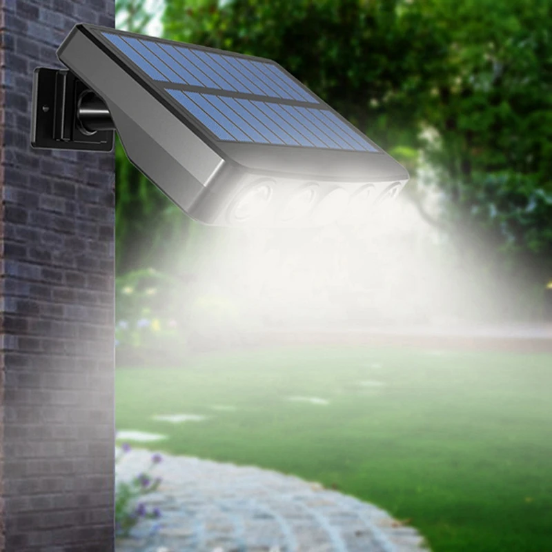 Luces solares para exteriores con Sensor de movimiento, luces solares con 4 cuentas LED, IP65 impermeables para jardín, porche, patio, luz blanca cálida