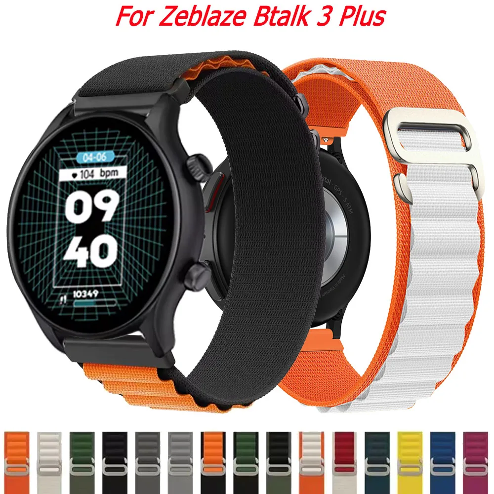 22 مللي متر جبال الألب حلقة النايلون ل Zeblaze Btalk 3 Plus/ستراتوس 2 3 الرياضة الفرقة ل Zeblaze GTS 3/GTR 3 برو/فيبي 7 برو سوار كوريا