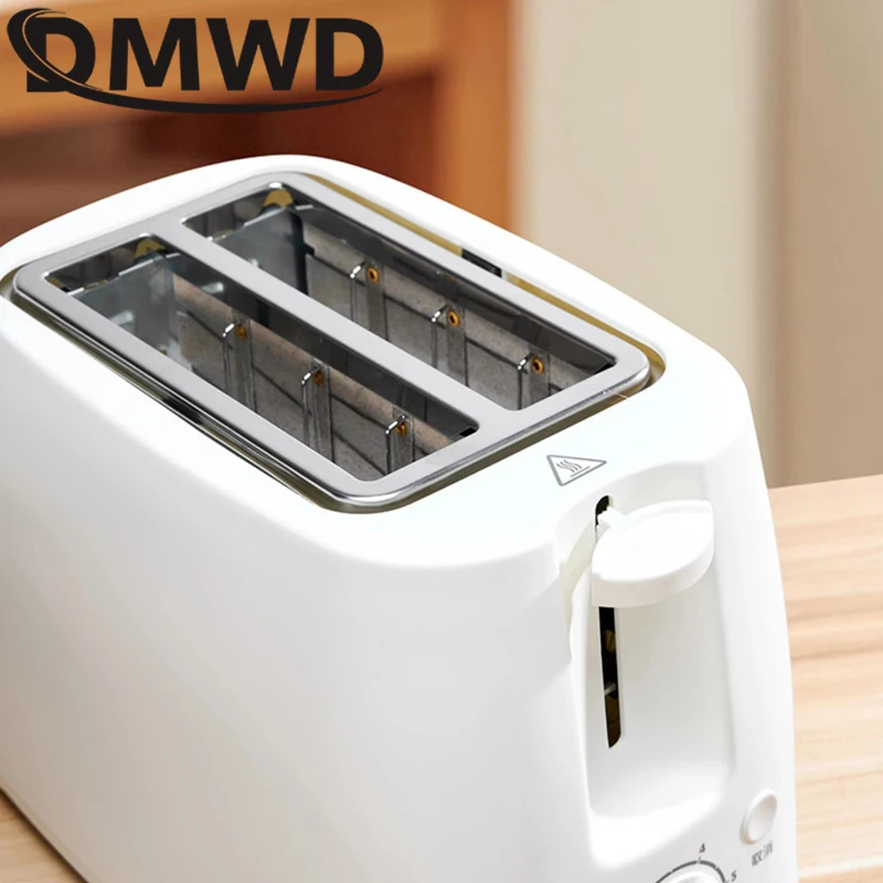 DMWD Electric Toaster 2 Slices Breakfast Bread Machine Removable Crumb Tray Toasters Home Automatic Sandwich Heating Maker 220V