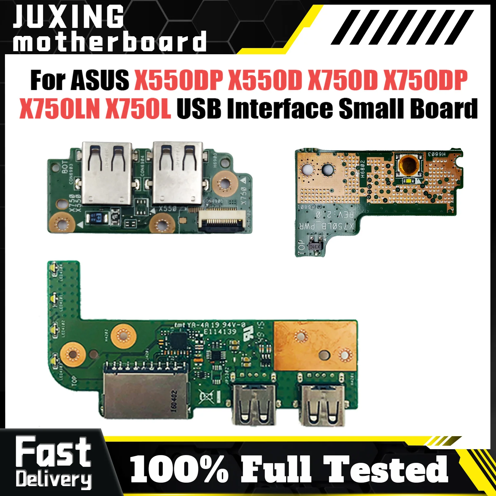 For ASUS X550DP X550D X750D X750DP X750LN X750L X756U X756UX X756UA USB interface small board tested good