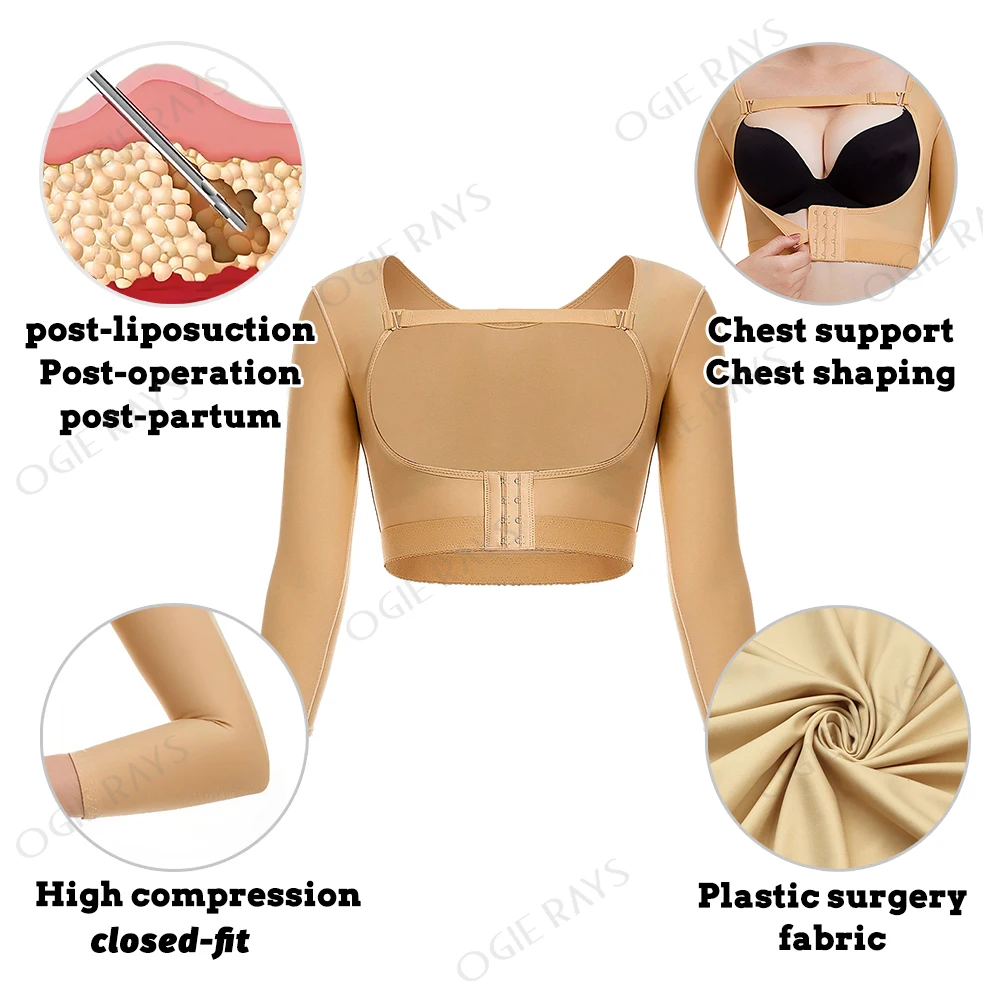 Arm Shaper Slimming Corset Post Liposuction Operation Surgery Compression Garments Long Sleeve Body Sculpting Shapewear Push Bra