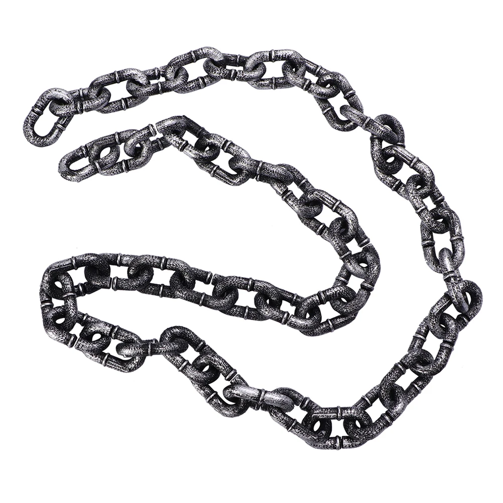 

1M Simulated Iron Chain Props Halloween Christmas Decor Fake Plastic Chain Links Costume Accessory for Party Horror Decoration
