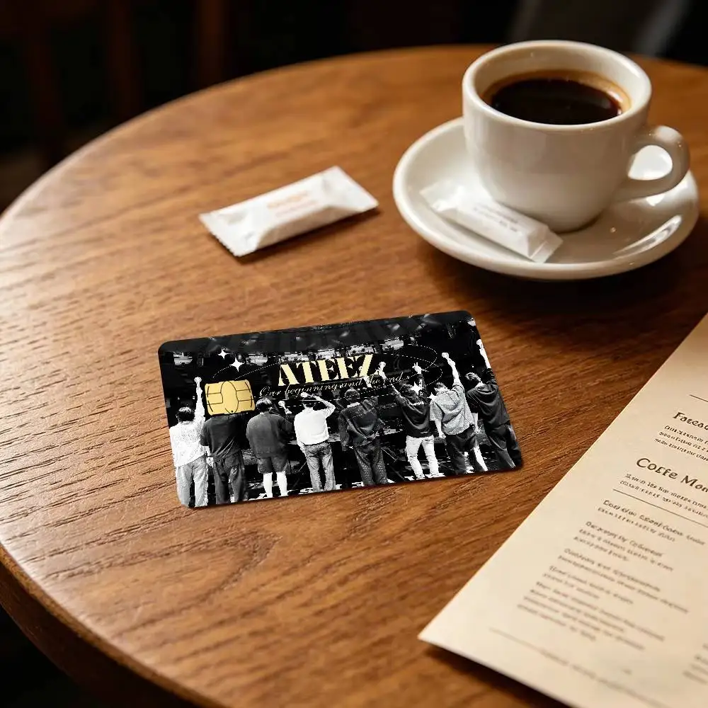 Popular Kpop Group A-Ateez Anime   Cartoon Credit Card Skin Stickers For Bank Card Bus Metro Card Sticker Waterproof Women Gift