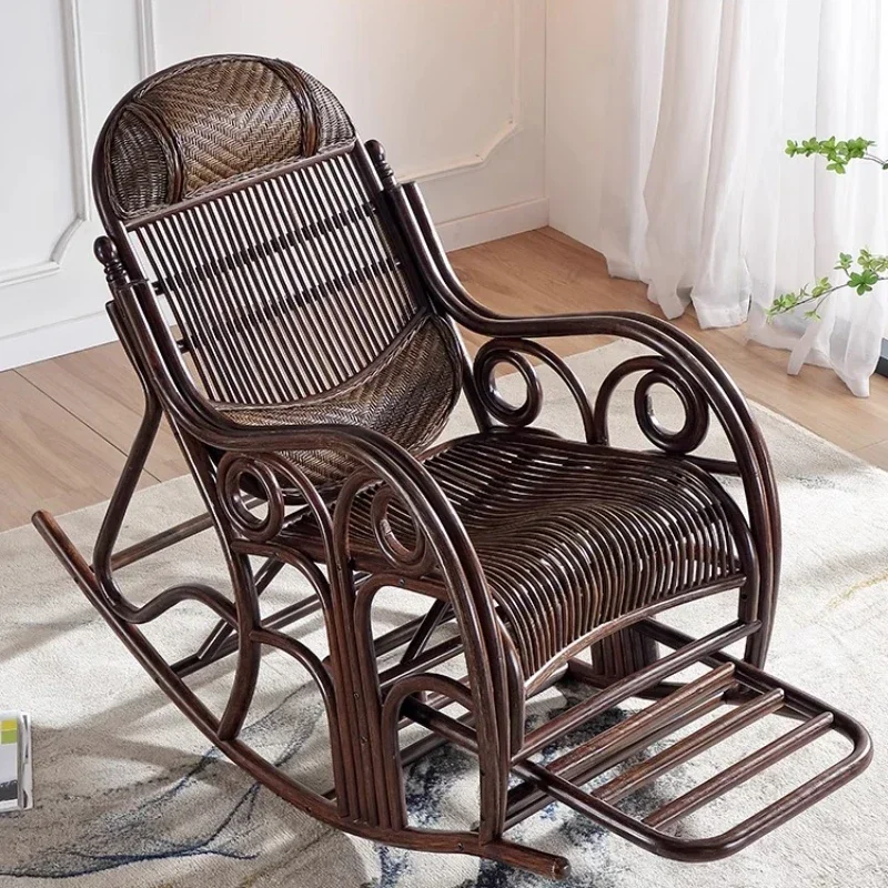 

Leisure rattan back chair natural real rattan recliner