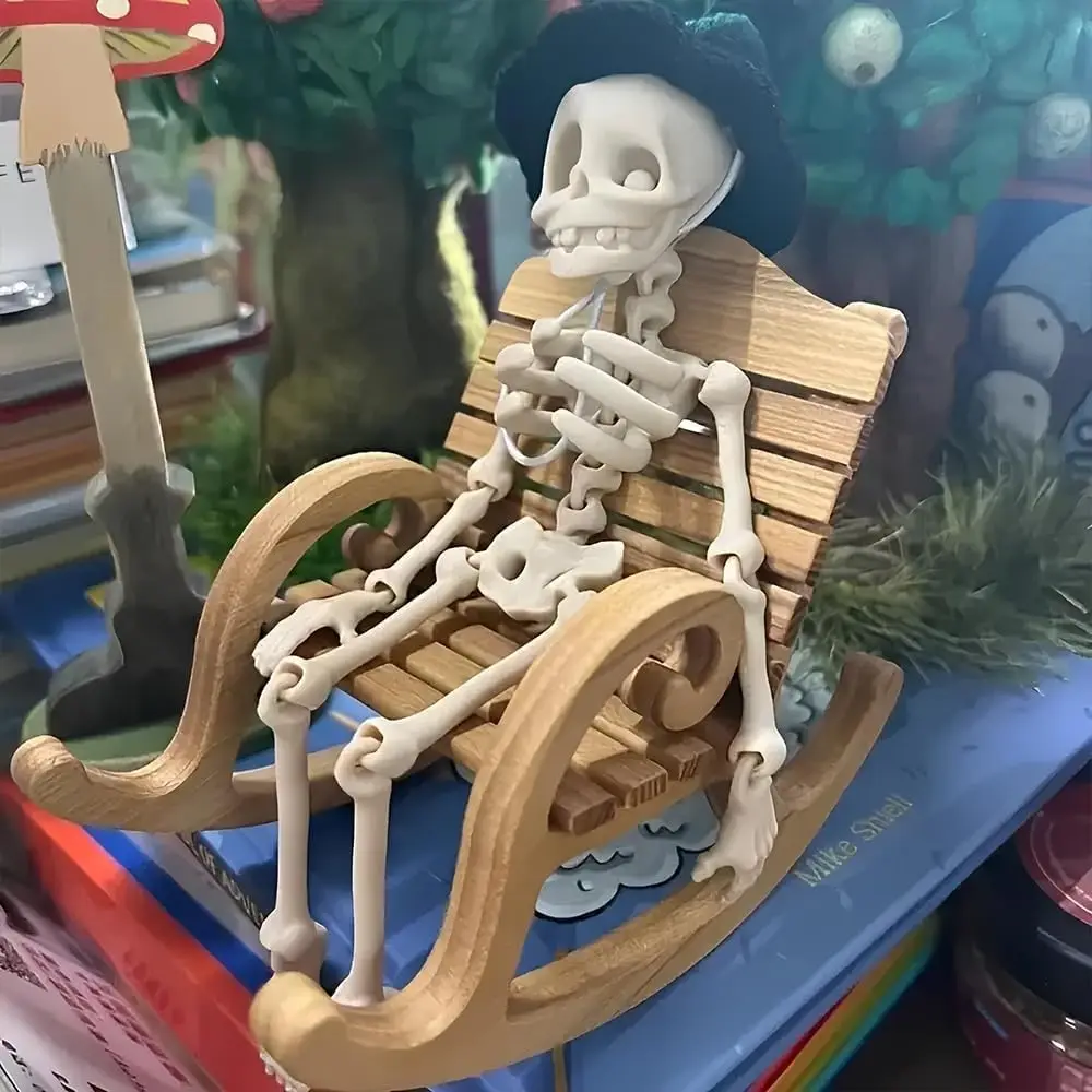 

3D Printed Skeleton Movable Joints Children's Halloween Toy Creative Fridge Magnet - Human Anatomy Educational Toy
