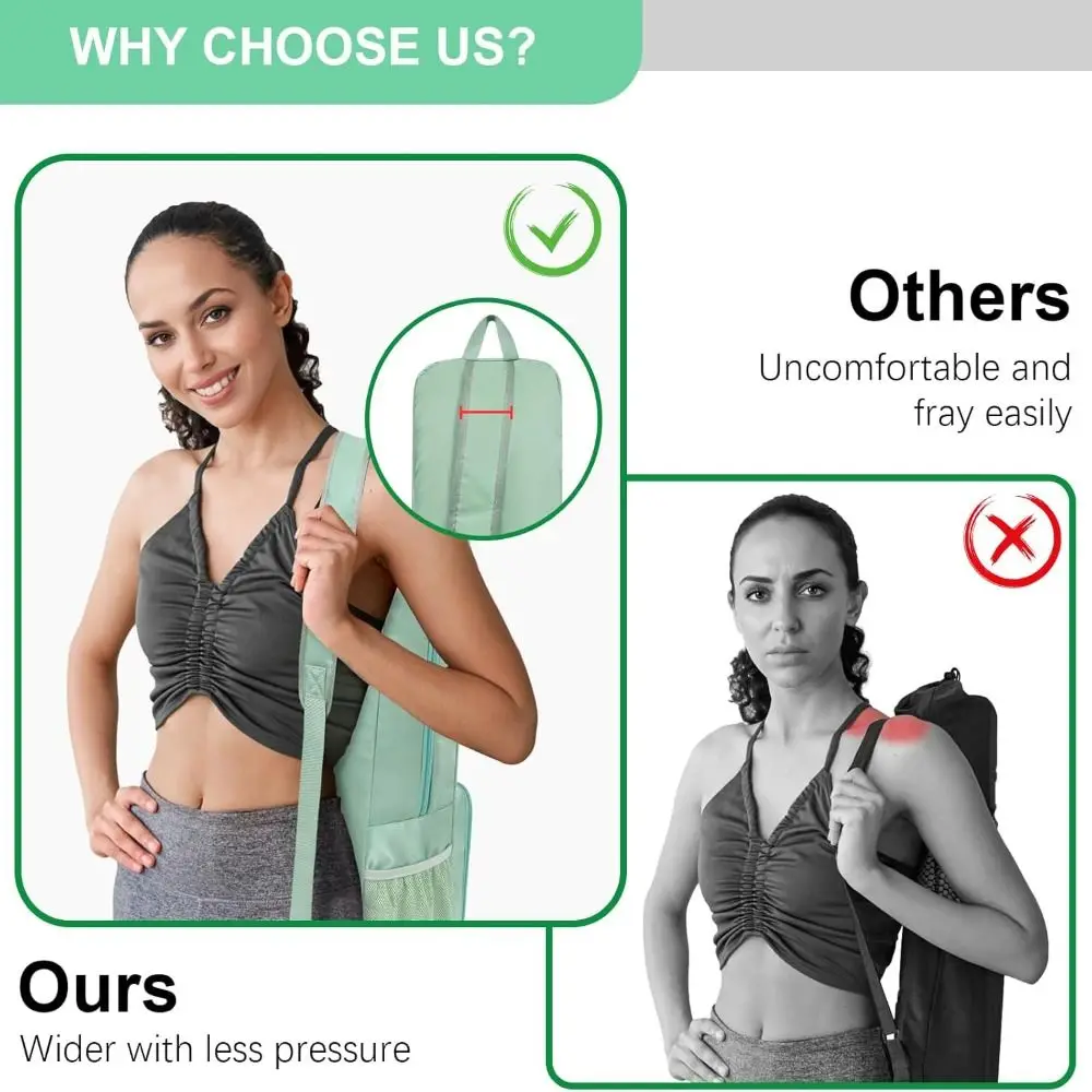 

Waterproof Yoga Mat Bag Fabric Adjustable Shoulder Strap Sling Handle Mat Tote Bag Yoga Accessories Large Capacity