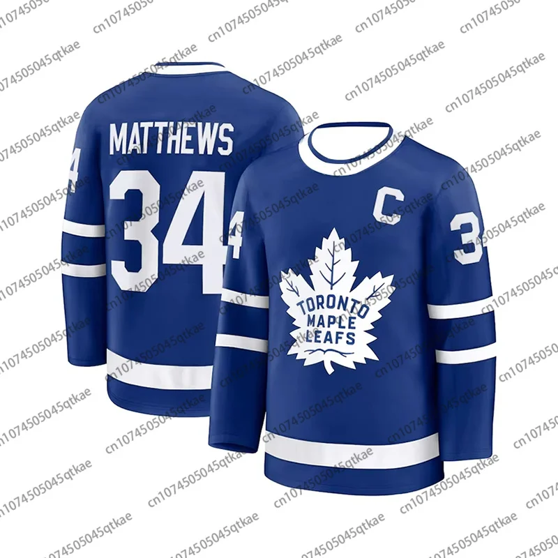 New Long Sleeve Jersey Toronto Ice Hockey Maple Leaf No.34 Tee Men Breathable Casual Sport Quick Drying Training Jersey Adult