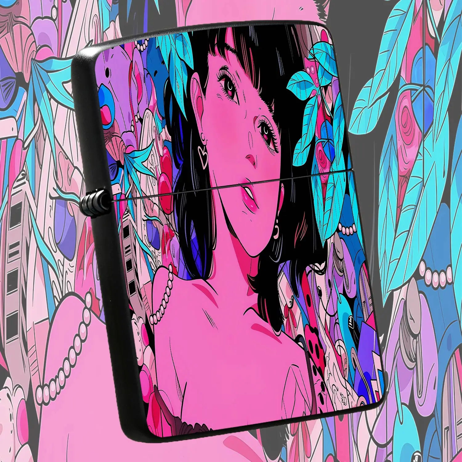 Retro Neon Comic Girl Style Portable Lighter, Trendy Artistic Decor Accessory, Ideal For Daily Multi-Scenario Use, Exquisite Niche Atmospheric Portable Practical Item, Perfect Festival Gift Choice For Collection And Dai A Humorous And Inter