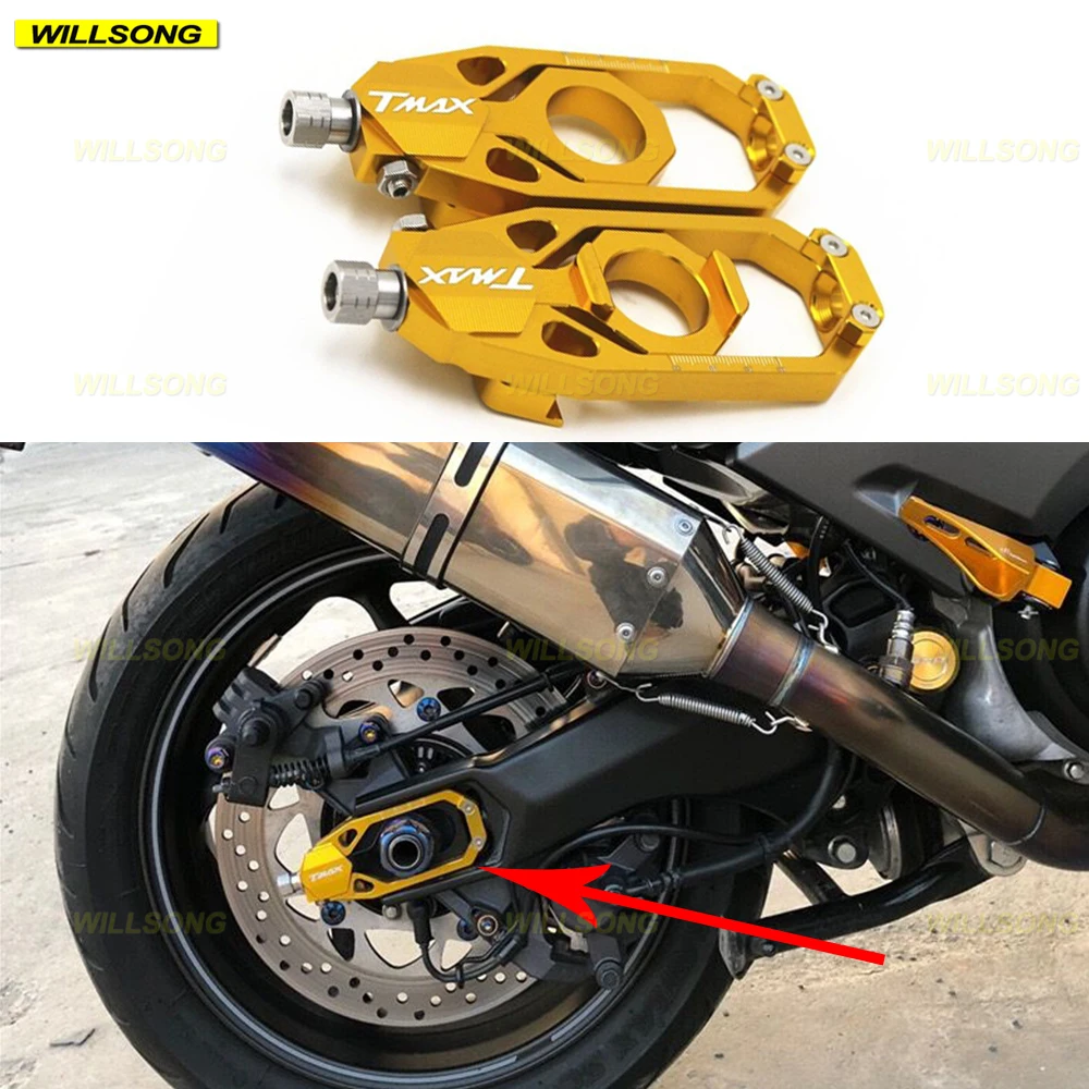 For YAMAHA TMAX 500/530/560 Rear Wheel Axle Fork Chain Adjuster Slider Regulator Tension Fastener Motorcycle Accessories