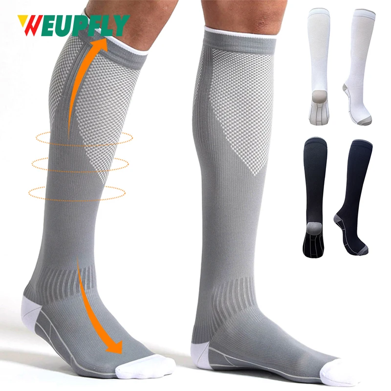 1Pair Compression Socks for Men & Women 20-30 MMHg Knee High Nurse Pregnant Running Medical and Travel Athletic