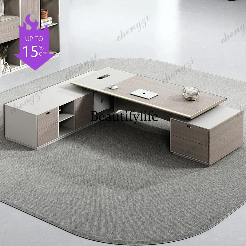 07  Dresser Luxury Simple Modern Light President Boss Table Office Desk Computer Desk Tables Room Desks Gaming Table Filing