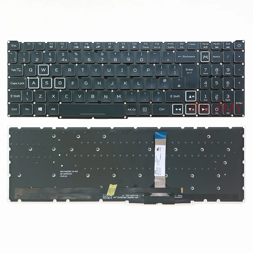 N20C1 UK RGB Backlit Keyboard for Acer AN515-46 AN515-58 AN517-42 AN517-55 N20C1 N22C1 PH315-54 PH315-55 PH317-55 PH317-56