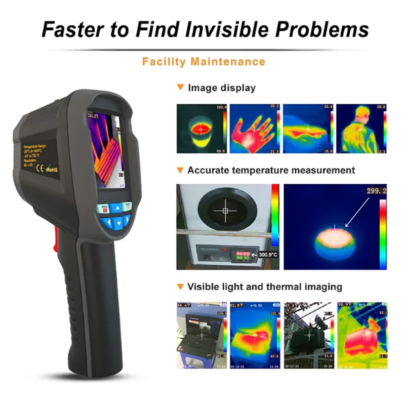 Hti HT-03  Thermal Imager Handheld Infrared Thermal Imaging Camera Temperature 120x90 Resolution Detect for Pipe Floor Heating