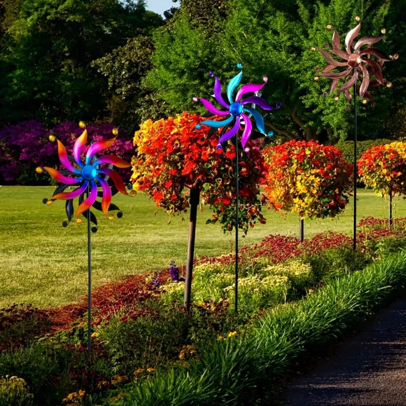

Dynamic Windmill Yard Stake Wind Spinner Sculpture Outdoor Iron Art Decoration