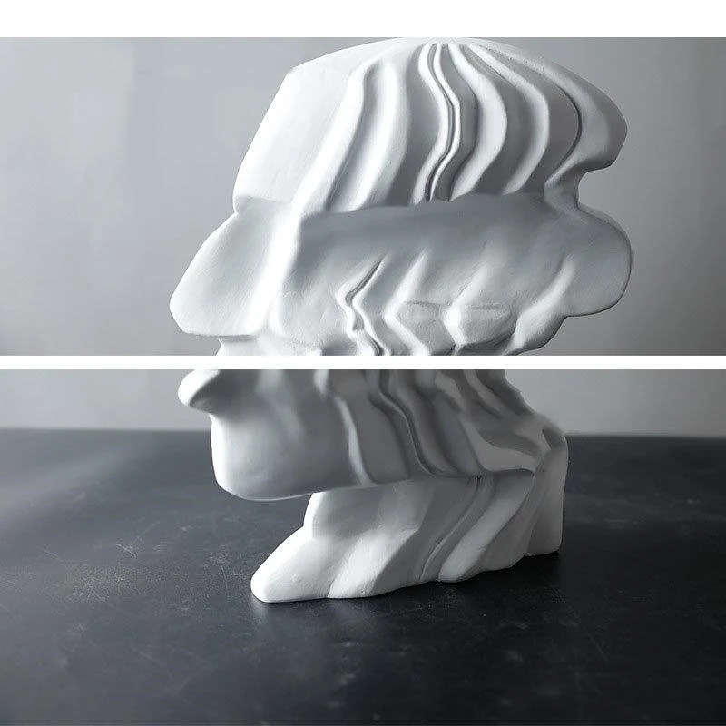 Heavy Shadows Human Face Statue Black/white Crafts Abstract Character Sculpture Desk Decoration Ornaments