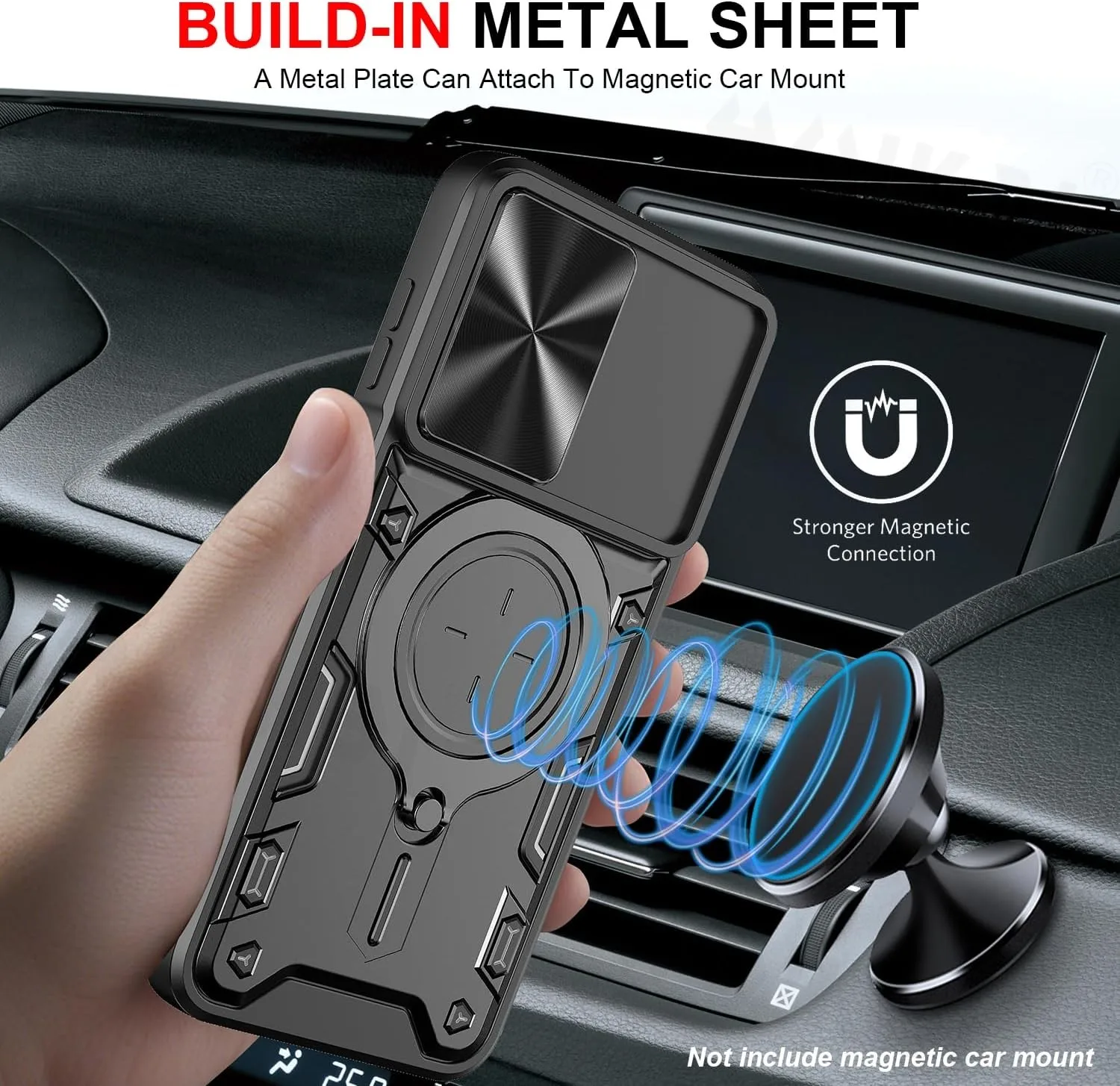 Case for Samsung S24 FE A16 A06 A55 S24 Ultra S23 S22 A54 A15 A35 A14 Slide Camera Lron Ring Protection Stands Kickstand Covers