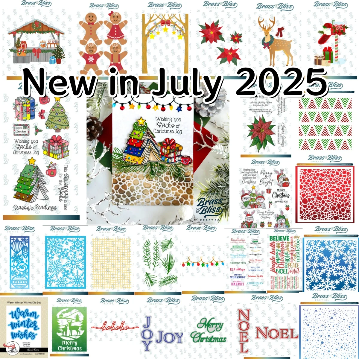 Farmers Market Add on Holly Deer Letter Fence Metal Cutting Dies Clear Stamps Cobble Stencil for DIY Making Card 2025 Winter