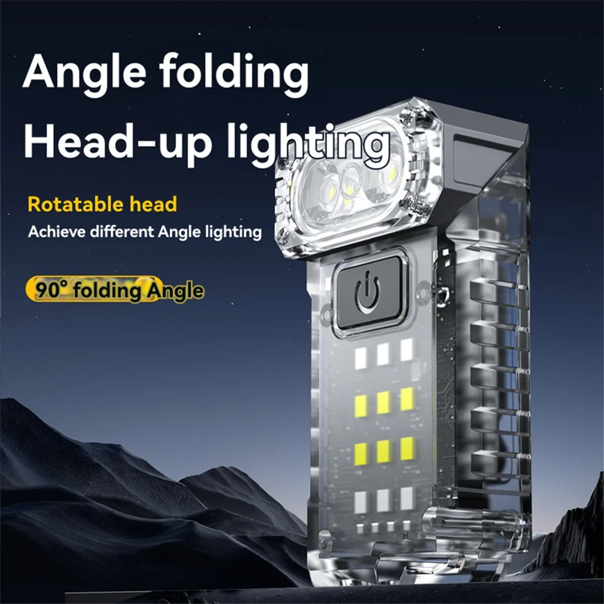 ABJZ LED 懐中電灯ポータブルミニキーホルダーライトデュアル光源屋外キャンプ釣り多機能トーチ帽子クリップランプ