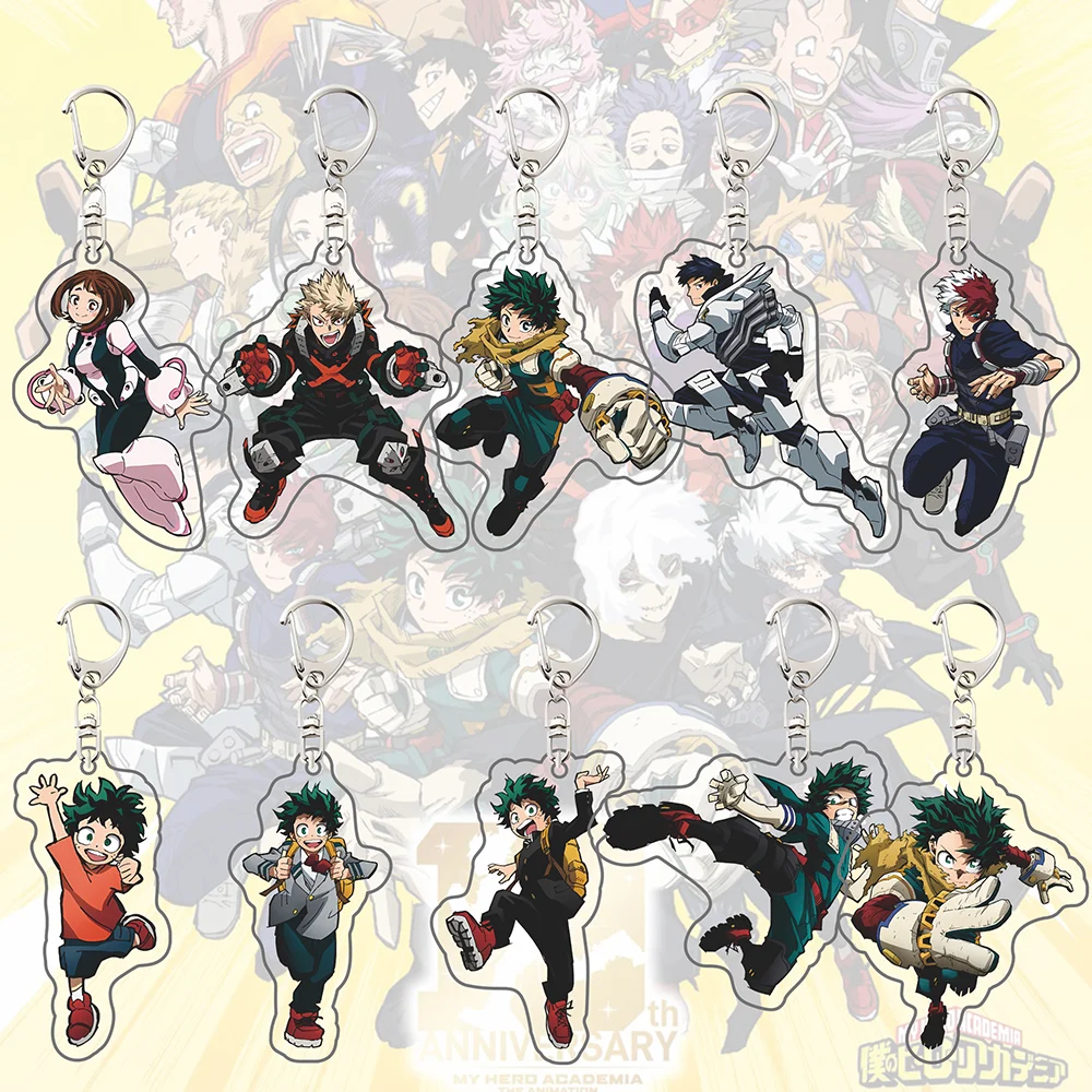 Anime My Hero Academia Acrylic Keychain 10th Anniversary Deku