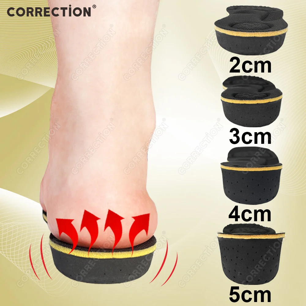 2-5cm Magnet Invisible Arch Height Increase Insoles Cushion Adjustable Shoes Heel Insert Taller Support Absorbant Foot Pad