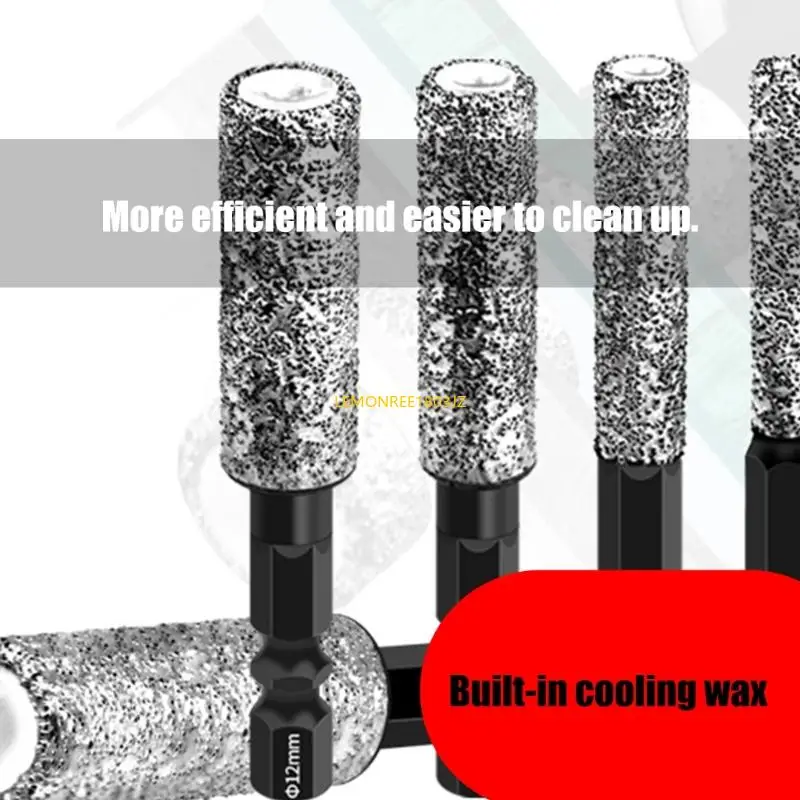 N58C 4pcs Diamantes secos Bits broca 1/4 broca ladrilho hexadecimal para ladrilhos para ladrilhos