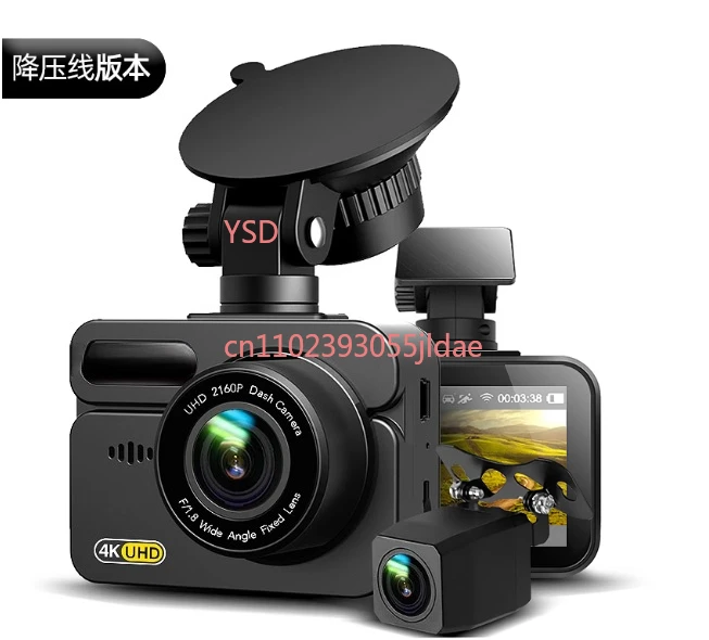 High-end Driving Recorder 4K Ultra-high Definition Night Vision Front and Rear Dual Camera Lens Wireless