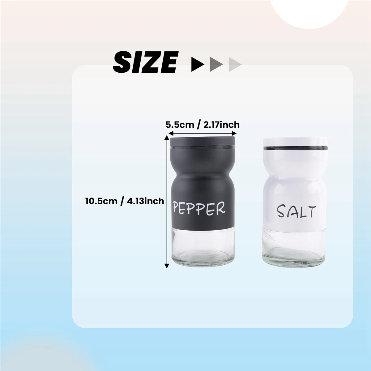 High-end Farmhouse Salt and Pepper Shakers Set with Adjustable Lids, Modern Home Country Kitchen Decor, Cute Shaker Set