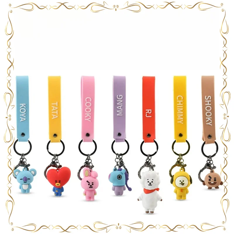 BTS Trend Boy Band Cartoon Image Keychain Doll Keychain, Handbag Pendant, Mobile Phone Lanyard Star Periphery