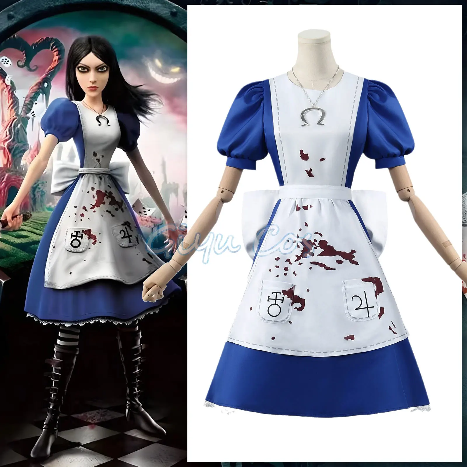 

Alice Madness Returns Cosplay Costume Anime Halloween Costumes for Game Uniform