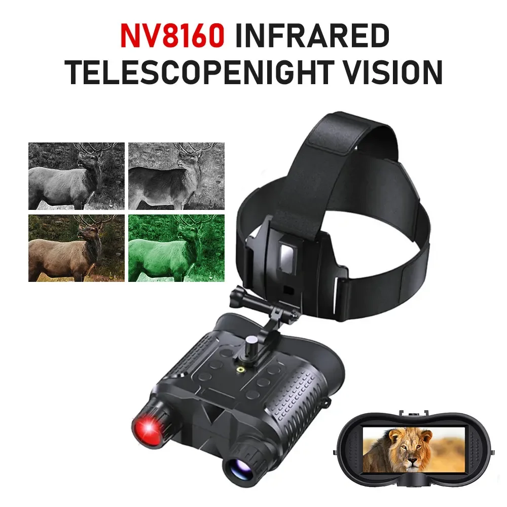 NV8160 Head Mounted  Night Vision 8X Digital Zoom Hands Free Tactical Helmet Night Vision Goggles 1080P HD Infrared Binoculars