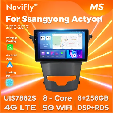 NaviFly 쌍용 코란도 3 액티온 2 2013 2017 카플레이, 안드로이드 올인원 지능형 시스템, DSP 4G, 7862S, 8GB, 128GB