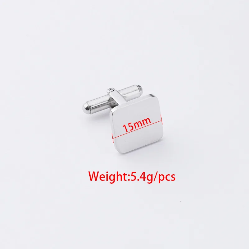 10Pcs/Lot High Quality Stainless Steel Mirror Polish Round Square Cufflinks For DIY Fashion Jewelry Making Accessories Wholesale