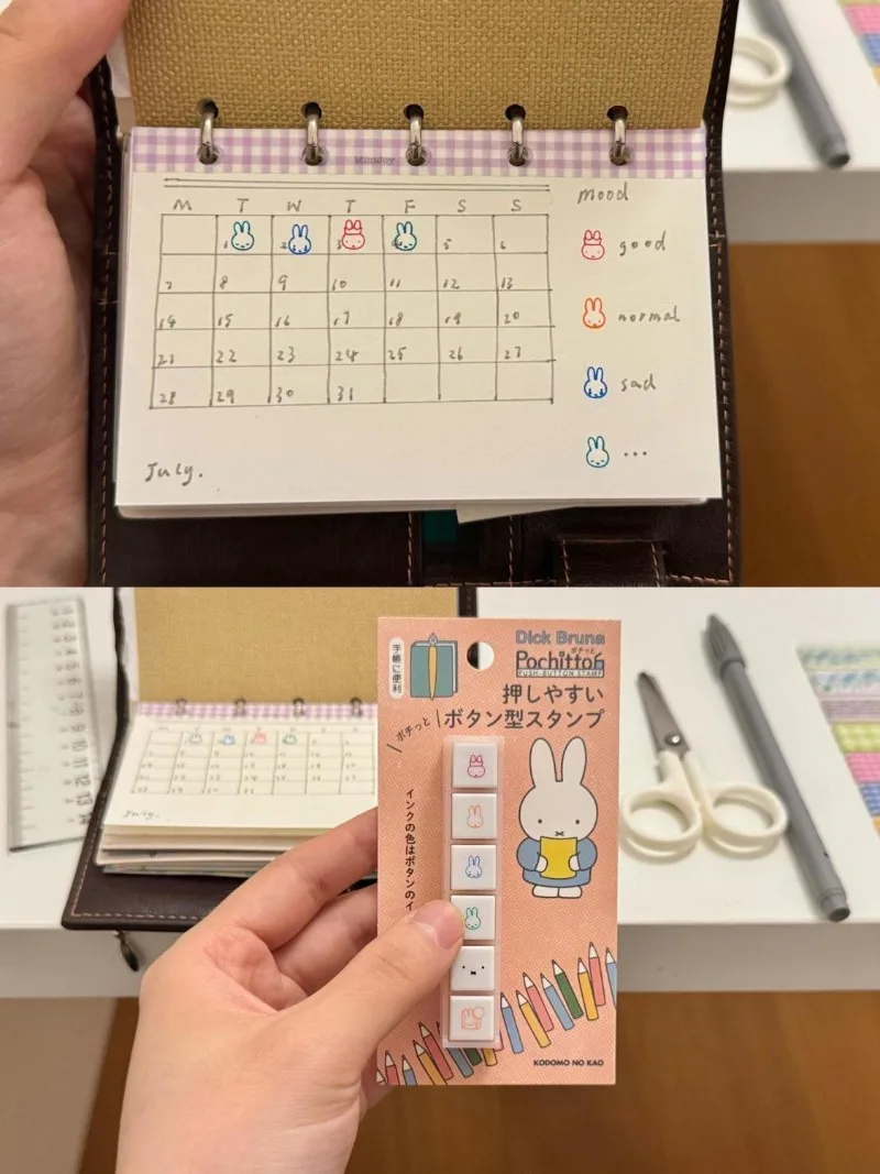 Cartoon Ins Wind Nijntje Konijn Mini Seal Set Student Kawaii Dagboek DIY Decoratie Kinderen Creatief Festival Cadeau