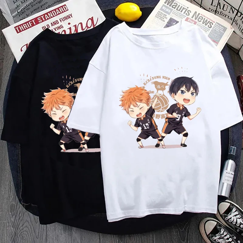 Hot Hinata Shoyo Tobio Kageyama Cartoon Print Short Sleeve T Shirts Women Casual Shirts Summer Women's Men's Crew Neck T-shirt