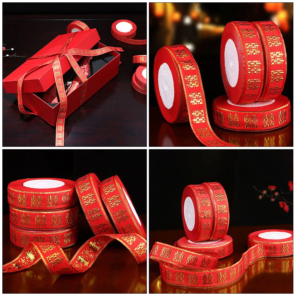 

Red Ribbon Quilt Binding Gift Packaging Festive Wedding DIY Craft Supplies Ribbon for Gift Wrapping Wedding Quilt Binding Rope