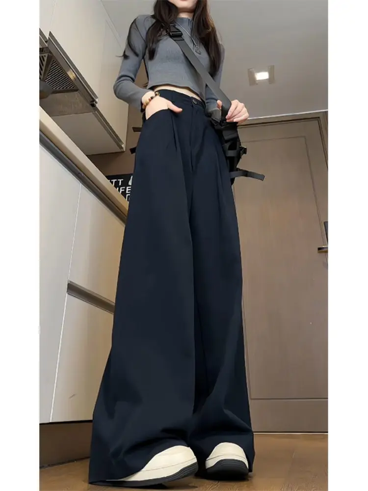 

Мужские свободные брюки Thiened Fce с прямыми штанинами, зимние повседневные брюки с широкими штанинами, удобные длинные брюки свободного кроя