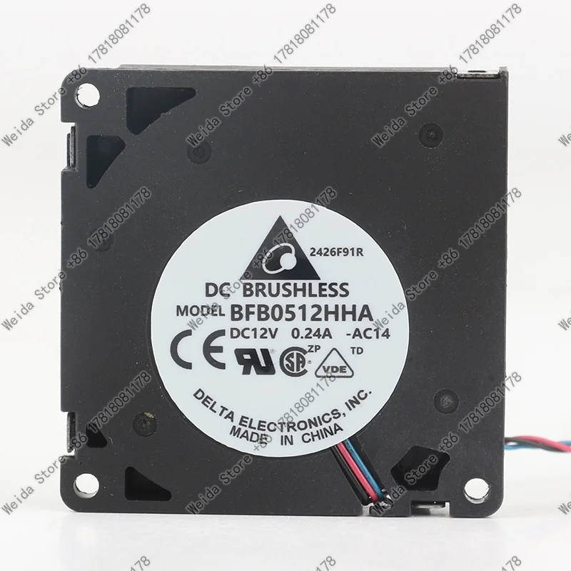 

Вентилятор охлаждения Delta 50X50X10 мм, центробежный турбинный, с боковым выходом, двойной шарикоподшипник, BFB0512HHA, 5В/24В/48В DC12В 0.24А AC EC 5010
