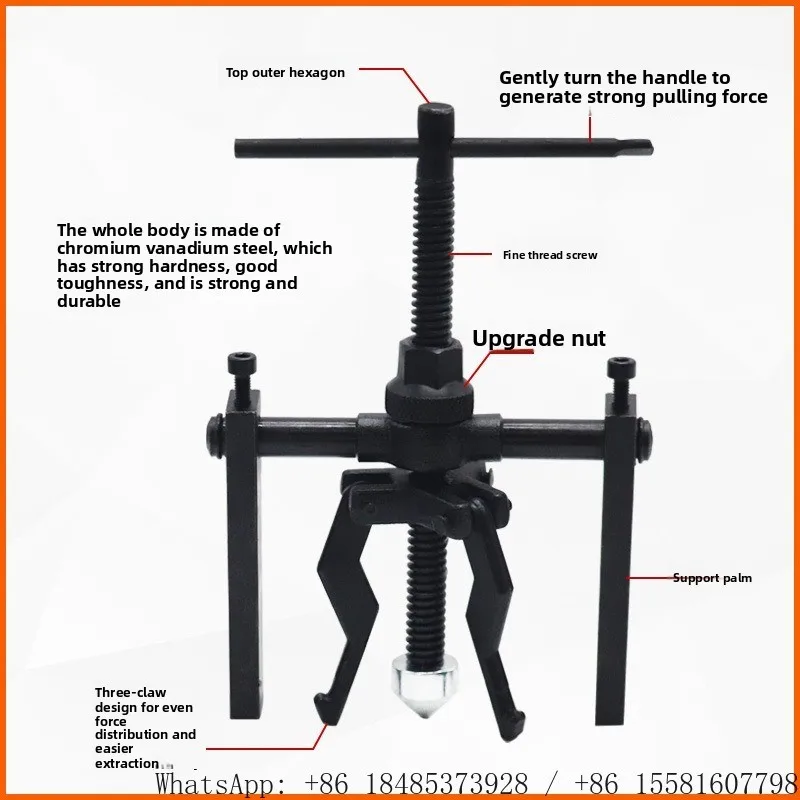 Three Jaw Inner Bore Puller Adjustable Bearing Separator Extractor for Machinery Bearing Removal Maintenance