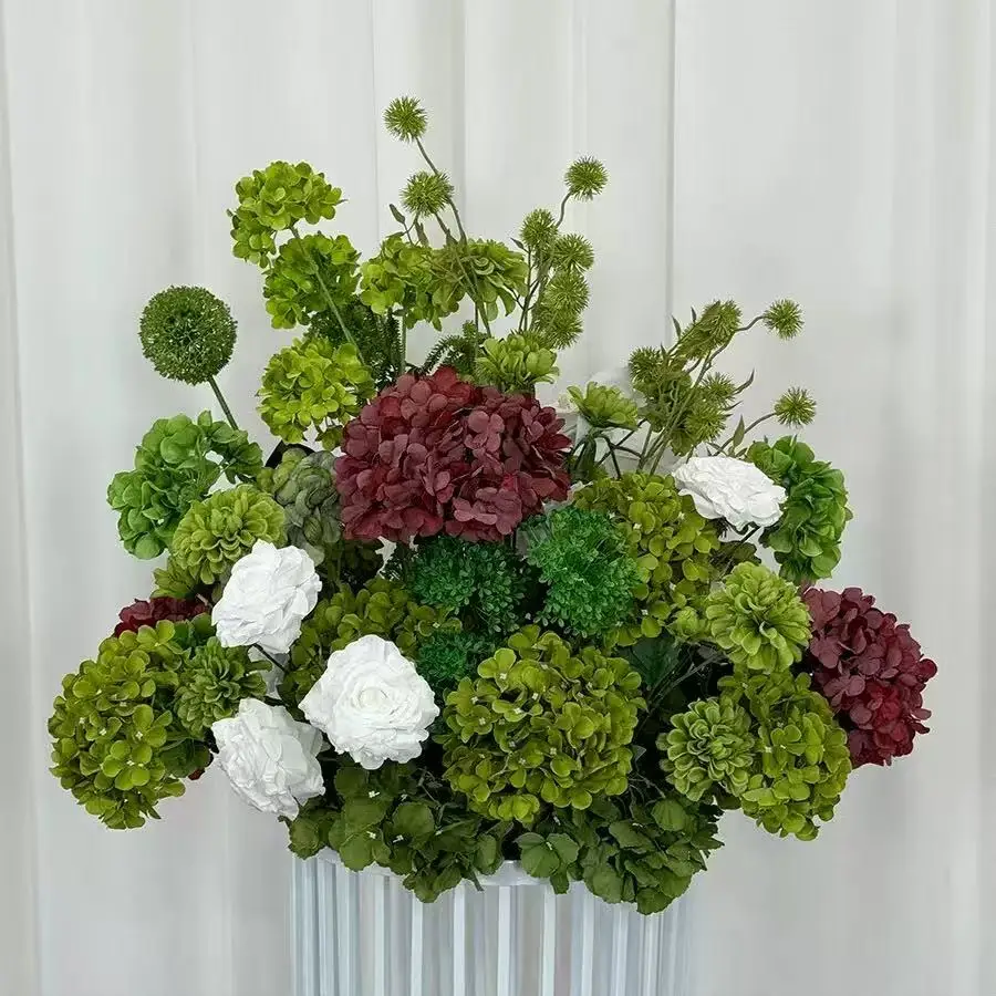 40cm 15,74 Zoll Pinkfarbene Rosen-Delphinium-Blumenkugel Tischdekoration Hochzeitshintergrund Empfang Gang Fenster Fotorequisiten – Detail 6