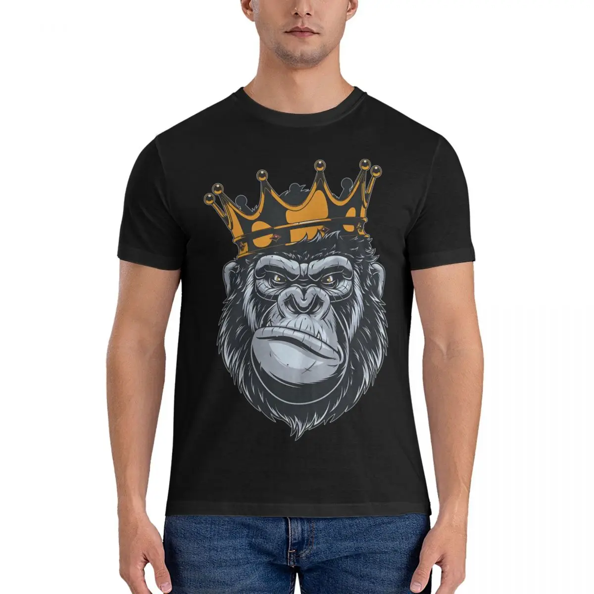 King Gorilla King Kong Ape Monkey T-Shirts Men Monkey Gorilla Fashion Cotton Tees Round Collar Short Sleeve T Shirt Gift Clothes