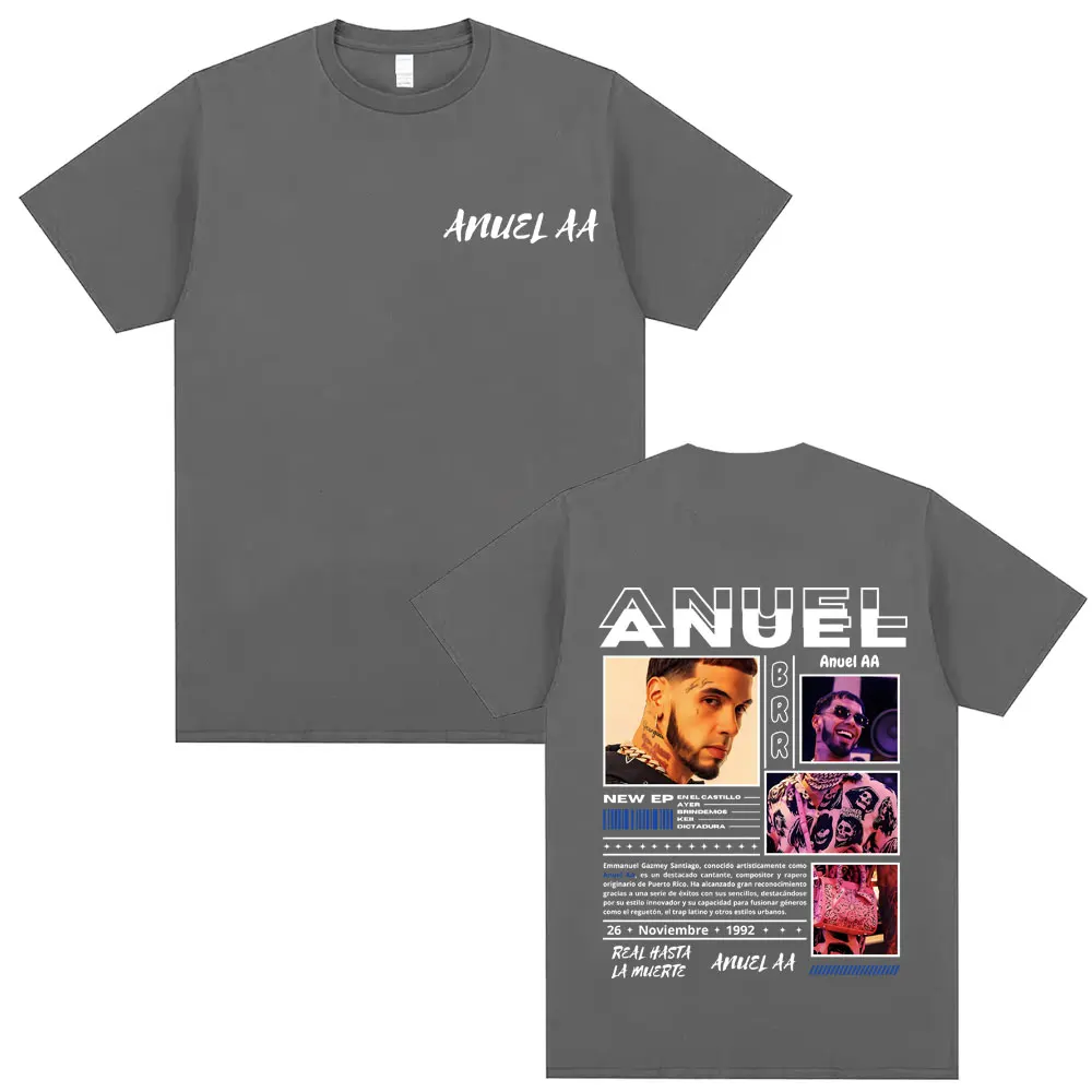 Rapper Anuel AA Graphic Tshirt Male Casual Oversized Short Sleeve Men Women's Hip Hop Fashion Streetwear Unisex Cotton T-shirt