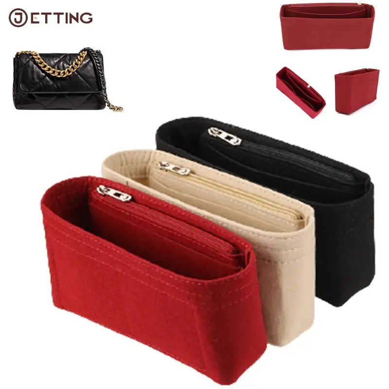 1PCS 4Size Felt Cloth Bag Liner Fits for Luxury Bag Insert Organizer Cosmetic Makeup Bag Zipper Organizer Felt Cloth Travel Inne