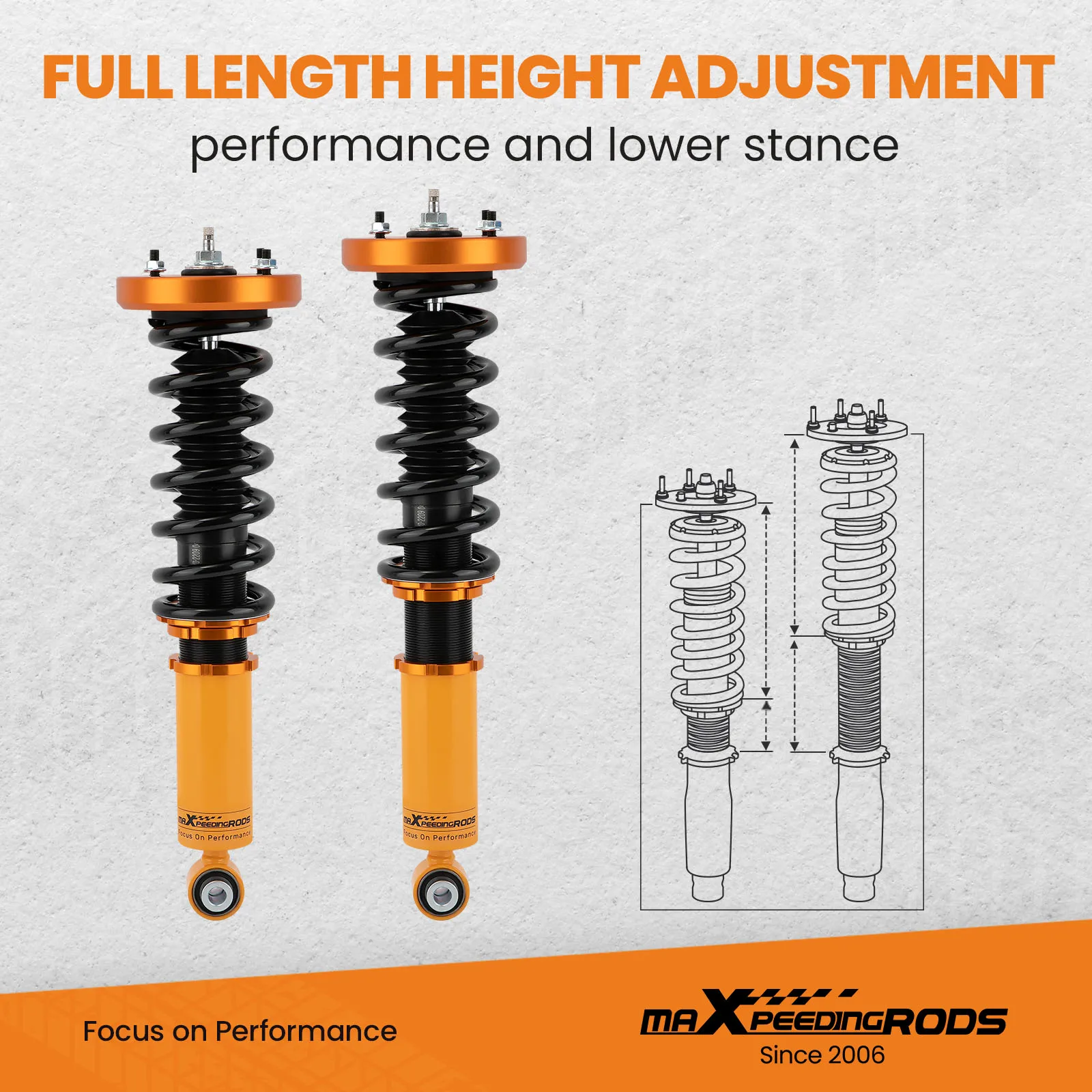 MaXpeedingrods 24 Cliques Coilover Suspensão Amortecedor Para Jaguar XJ XJ8 XJR X358 X350 2003-2009