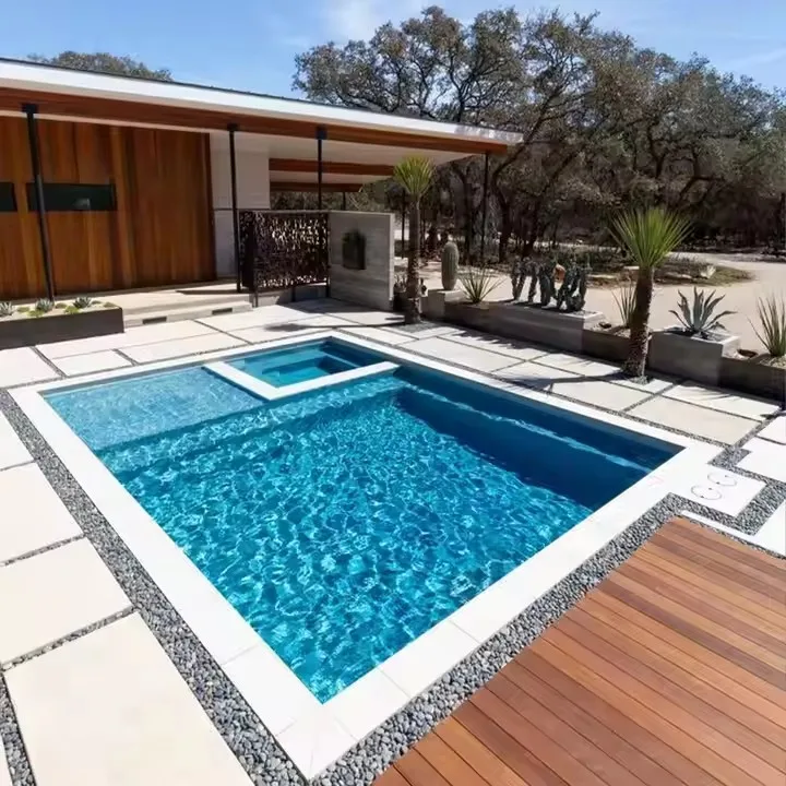 Wholesale Fiberglass Large Spa Swim Plunge Jet Pool House Backyard Filtration System Prefabricated Swimming Pool House